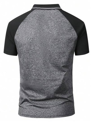 تي شيرت بولو ذو قصة مناسبة للرجل، بلون ملمع وتصميم مرقع، يشكل هدية مثالية للزوج أو الحبيب في الصيف