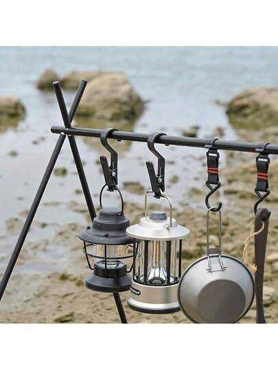 خطاف للخيمة للاستخدام في الخارج، مشبك تمساحي، منشفة معلقة متعددة الوظائف للخيمة، مشبك مضاد للانزلاق لتعليق الأشياء