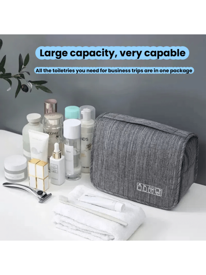 حقيبة أدوات تواليت محمولة أحادية الجنس 1 قطعة ، منظم مستحضرات تجميل مضاد للماء، تخزين منفصل للأمور الجافة والرطبة للسفر والعمل