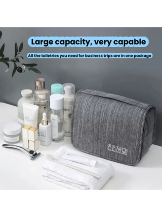 حقيبة أدوات تواليت محمولة أحادية الجنس 1 قطعة ، منظم مستحضرات تجميل مضاد للماء، تخزين منفصل للأمور الجافة والرطبة للسفر والعمل