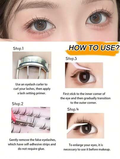 120 قطعة رموش غير لاصقة متجعدة الشكل C,رموش فردية سابقة الربط، حجم 10-13 مم، بدون حاجة لصمغ، قابلة لإعادة الاستخدام، طبيعية وناعمة ، إطالة ممتدة للرموش، هدية للنساء والفتيات، سعة كبيرة ومقسمة، رموش صناعية