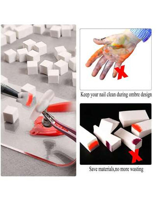 مجموعة 1 مشبك إسفنجة للأظافر و50 إسفنجة للتطبيق، مشبك إسفنجة ذهبي وفضي، أداة إسفنجية لالتقاط طلاء الأظافر ومستحضرات التجميل وإزالة الأوساخ، أدوات مانيكير، أدوات صالون الأظافر 101/102 قطعة