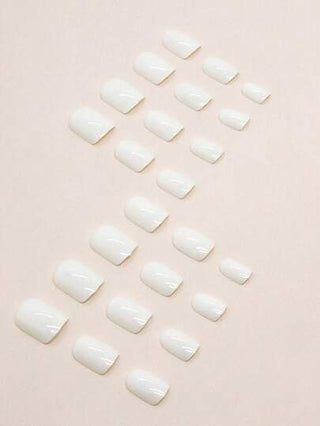 24 قطعة أظافر اللصق المتوسطة الحجم مربعة الشكل موحد اللون كاملة الغطاء أظافر صناعية للنساء والفتيات، 1 ملف أظافر و ورقة لاصق واحدة