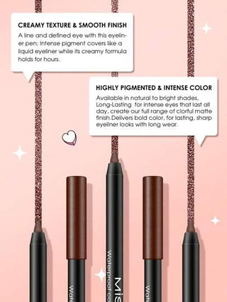 Misslyn مجموعة لاينر الألوان المقاوم للماء MISSLYN ، 2 قطعة ، لاينر الألوان المقاوم للماء متواصل الاستخدام ، بنسيج ناعم وكريمي ، خطوط جريئة ومحددة من ماتي إلى لامع، يمكن تشكيلها باستخدام مبراة أقلام