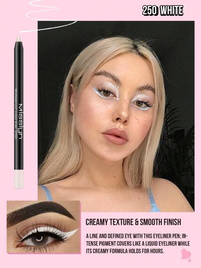 Misslyn مجموعة قلم تحديد مقاوم للماء من ماركة MISSLYN بعدد 2 قطعة ، قلم تحديد ملون مقاوم للماء طويل الأمد، ذو قوام ناعم وكريمي لتحقيق خطوط عينية جريئة ومحددة من الإظلال الماتي حتى اللامع والبراق، يمكن تشكيلها باستخدام مبراة أقلام