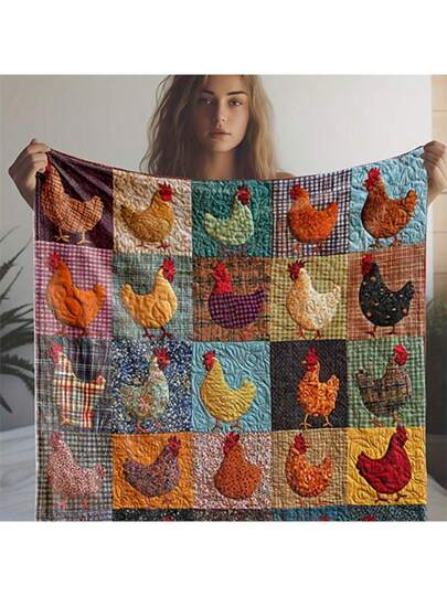 بطانية ملونة بطبعة فراخ الفصوص ، قطعة واحدة دافئة ناعمة مريحة مناسبة للأريكة والسرير والسيارة والمكتب والتخييم والسفر، هدية مناسبة لجميع المناسبات