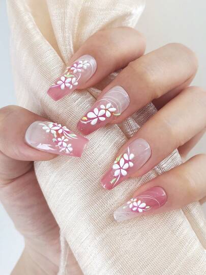 Tiebeauty 1 ورقة ملصق فني لأظافر الزهرة 5D، ملصقات أظافر الزهرة الوردية 3D ثلاثية الأبعاد، ملصقات أظافر فيرية فائقة، ديكور لزخرفة الأظافر للسيدات ذاتية اللصق