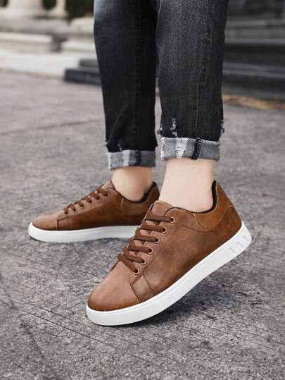 أحذية رجالية - أحذية رياضية رجالية - أحذية رياضية كاجوال رجالية، أحذية التزلج، أحذية التزلج المضادة للانزلاق للطلاب، طراز متنوع لجميع المواسم، أحذية بيضاء