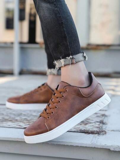 أحذية رجالية - أحذية رياضية رجالية - أحذية رياضية كاجوال رجالية، أحذية التزلج، أحذية التزلج المضادة للانزلاق للطلاب، طراز متنوع لجميع المواسم، أحذية بيضاء