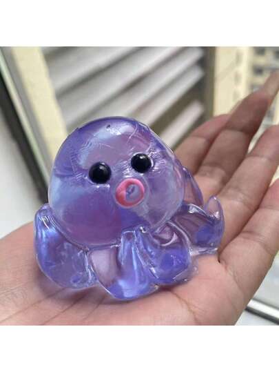 قطعة واحدة لعبة ضغط شفافة بشكل أخطبوط لتقليل التوتر مع فقاعات لزجة، لعبة مصغرة ولينة للحاجز أو الراحة أثناء التنقل، لعبة مناسبة للمراهقين 14+، لعب حسي ممتع ولغز، هدية مثالية لعيد الميلاد والهالوين للأطفال ، هدية عيد مثالية، ألعاب عبث