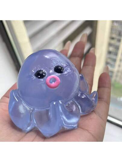 قطعة واحدة لعبة ضغط شفافة بشكل أخطبوط لتقليل التوتر مع فقاعات لزجة، لعبة مصغرة ولينة للحاجز أو الراحة أثناء التنقل، لعبة مناسبة للمراهقين 14+، لعب حسي ممتع ولغز، هدية مثالية لعيد الميلاد والهالوين للأطفال ، هدية عيد مثالية، ألعاب عبث