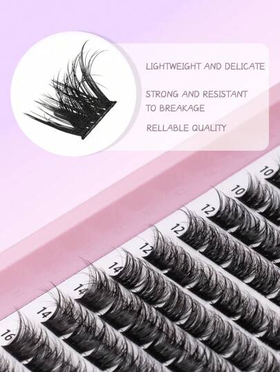 مجموعة رموش D-Curl من LUCK LTGIRL، 144 قطعة، رموش بطول 9-16 مم، تتضمن ملقطًا، ورابطًا وختمًا 2 في 1، سهلة الاستخدام للمبتدئين