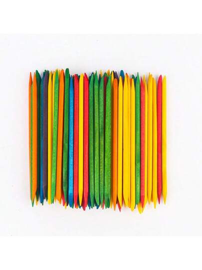 100 قطعة/عبوة مزيل بشرة الأظافر الملونة برتقالية الخشب مقاس 11.5 سم، أداة تجميل ملحق للعناية بالأظافر