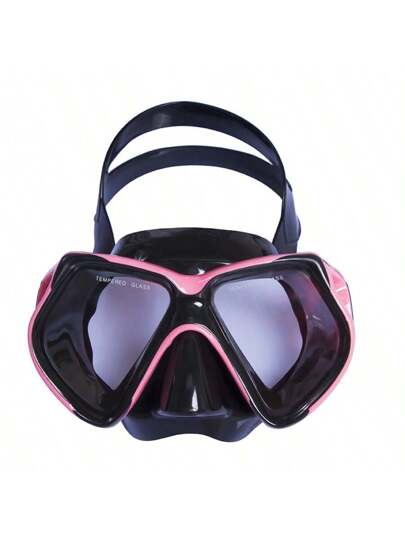 نظارات سباحة كبيرة الإطار للكبار، تجهيزات غطس بقناع وشنوركل مصنوعة من مادة البولي فينيل كلوريد (PVC)