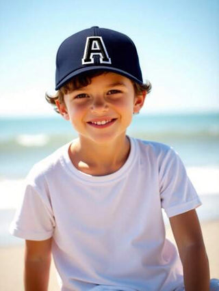 قبعة راية أحرف A-Z مطبوعة للأطفال، قبعة شمس صلبة للأولاد والبنات، قبعة للأطفال قابلة للتعديل بشكل هيب هوب، قطعة واحدة