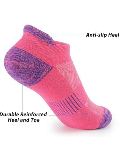 5/25 زوج من الجوارب القصيرة النسائية للركبة، جوارب رياضية لا تظهر، جوارب مبطنة