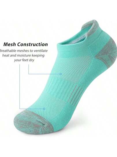 5/25 زوج من الجوارب القصيرة النسائية للركبة، جوارب رياضية لا تظهر، جوارب مبطنة