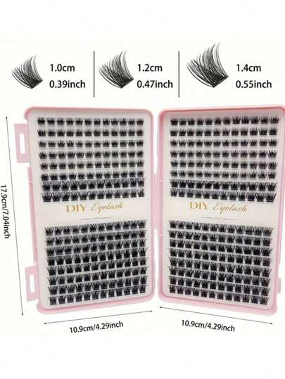 384 قطعة من رموش العين الفردية في دفتر الرموش، رموش إطار متكاملة، رموش مستعارة للعين للقيام ب- DIY في المنزل، إطار رموش تطويل للمكياج