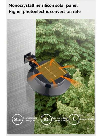 1 قطعة/3 قطع إضاءة حديقة شمسية، إضاءة LED لاتستهلك كهرباء، ديكور الفيلا والأعياد، إضاءة حديقة خارجية مقاومة للماء للسور والحواف