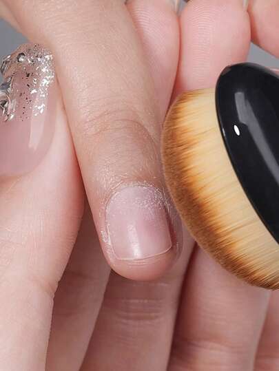 فرشاة تزيين الأظافر سوداء اللون، مجموعة فرش متعددة الوظائف تشمل فرشاة تنظيف، فرشاة لبودرة المرآة، فرشاة للغبار، فرشاة كونسيلر، قابلة للطي وسهلة الحمل