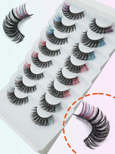 8 أزواج رموش صناعية ذات لون مائل للون الضبابي بلمعان الفرو الاصطناعي، رموش طبيعية طويلة وناعمة ملونة، براقة وطبيعية، طويلة وجريئة، فاخر وناعم، مجموعة متنوعة من 8 ألوان لامتداد الرموش للحفلات والأداء المسرحي