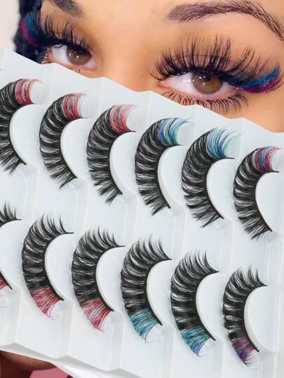 8 أزواج رموش صناعية ذات لون مائل للون الضبابي بلمعان الفرو الاصطناعي، رموش طبيعية طويلة وناعمة ملونة، براقة وطبيعية، طويلة وجريئة، فاخر وناعم، مجموعة متنوعة من 8 ألوان لامتداد الرموش للحفلات والأداء المسرحي