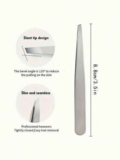 قطعتان من ملقاط حواجب من الفولاذ المقاوم للصدأ - مثالي لإزالة الشعر من الوجه والنتوءات وإزالة العوالق، أداة تجميل مناسبة للرجال والنساء، أسلوب عشوائي