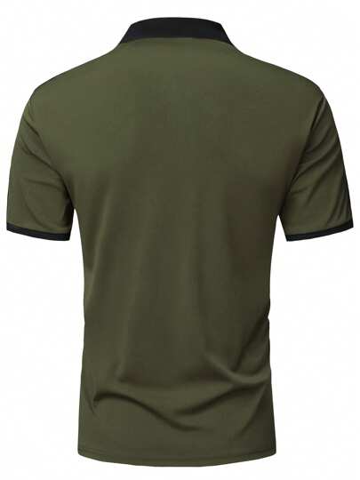 قميص بولو بأكمام قصيرة بقصة ضيقة للرجال، قميص كاجوال بأكمام نصف أنيق للاستخدام الخارجي، تناسب الجري والجولف والصيد وكرة السلة والتخييم والجيم والسباحة والشاطئ، هدية رائعة للزوج أو الحبيب