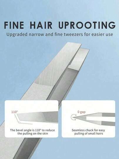 2 ملقاط ستانلس ستيل للحواجب - مثالي لإزالة الشعر الزائد، الشعر المتشابك والشظايا، أداة إزالة الشعر، مناسبة للرجال والنساء، تصميم عشوائي