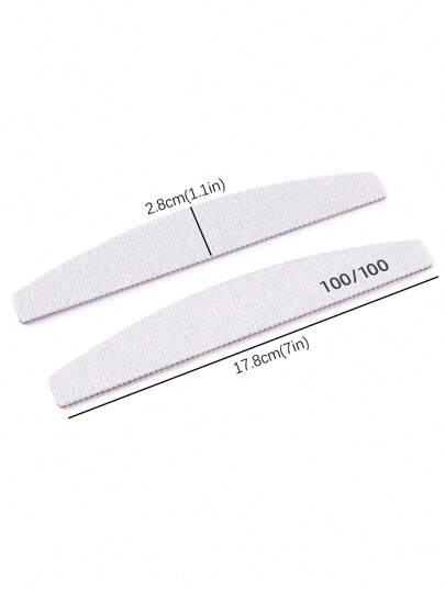 10 قطعة من الملفات المهنية للأظافر باللون الرمادي ، 100/100 ، 100/180 ، ذو وجهين للصنفرة والتمليس ، ملف أظافر نصف قطري لجميع أنواع الأظافر الحقيقية والمزيفة للتشذيب والصقل بما في ذلك فرشاة لإزالة الغبار