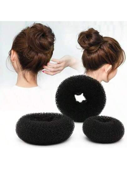 3 قطع من اكسسوارات الشعر للنساء لصنع كعكات شعر على شكل الدونات، قياس كبير وقياس متوسط وقياس صغير، أداة سهلة لصنع كعكات شعر رفيعة وكثيفة، مناسبة للحفلات والمناسبات والزفاف والرياضة والرقص
