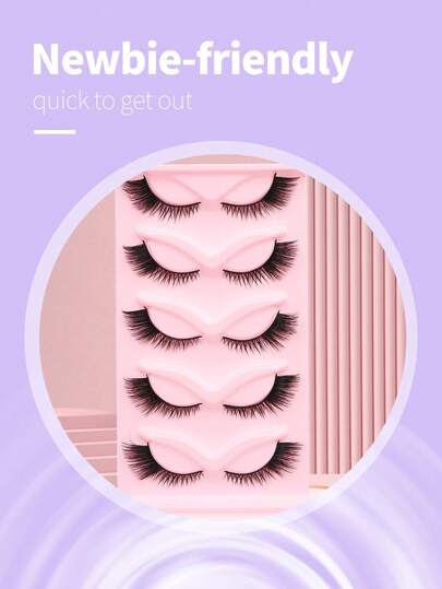 7 أزواج رموش جديد بنمط عيون القطة طبيعية طويلة ذات شريط شفاف محرف عند الأطراف رمش طويل فوق العين ضفيرة صناعية خفية للمكياج