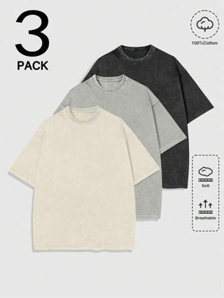 ROMWE MEN Street Life تي شيرت رجالي أساسي أكمام قصيرة رقبة دائرية متعدد الاستخدامات بالصيف