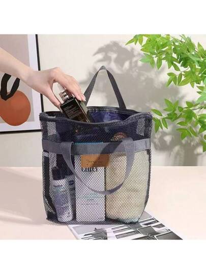 قطعة واحدة حقيبة يد جديدة من الشبكة مع سحاب للخروجيات البحر والسفر وحقيبة مستلزمات التجميل وحقيبة تخزين