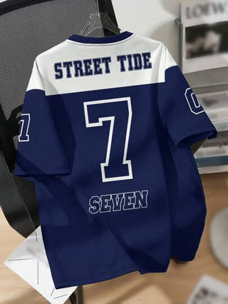 تيشيرت كاجوال بأكمام قصيرة وياقة طاقم للأولاد المراهقين, مناسب للصيف