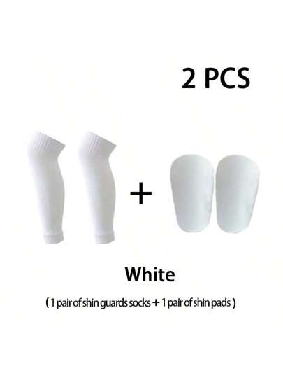 2 قطعة/المجموعة جوارب رياضية ساخنة للساق للاعب كرة القدم + واقي الساق، سميكة ومتنفسة، ضاغطة على الساق، اكسسوارات مباراة كرة القدم