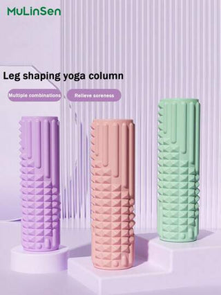 mulinsen رول يوجا جديد من الرغوة للنساء، جهاز تدليك السيقان سريع التخسيس، رول رغوة براس أسنان الذئب، أداة تدليك بقوالب الرغوة لياقة بدنية