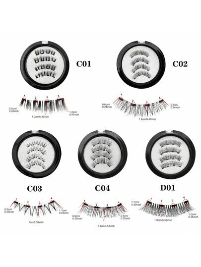 مجموعة الرموش المغناطيسية - رموش طبيعية، بدون غراء أو آيلاينر مطلوب، خفيفة الوزن وقابلة لإعادة الاستخدام، تأتي اختياريًا مع مشبك للتطبيق السهل