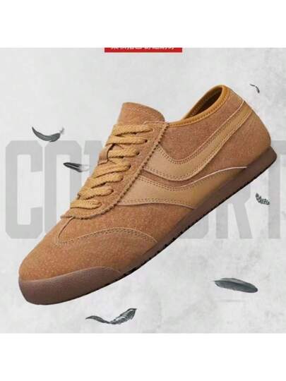 أحذية رياضية للرجال سهلة الارتداء برباط وسيب قرمزي، أحذية تزلج كاجوال لينة وسحبة مقاومة للاهتراء للرجال، أحذية مسطحة مريحة، أحذية تدريب