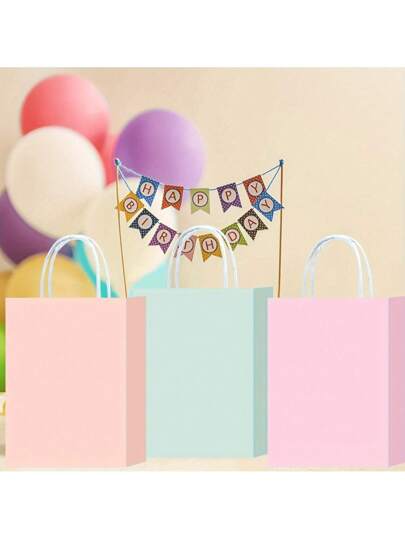 12 قطعة/24 قطعة أكياس ورقية بيضاء طبيعية من الكرافت للماكرون، حقائب نسيجية متعددة الاستخدامات من الورق الكرافت بألوان عشوائية، علب هدايا ذات تصميم إبداعي