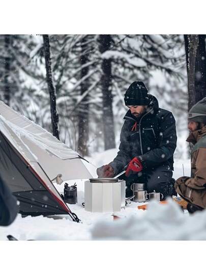 1 قطعة واقي رياح للمواقد الخارجية للتخييم، من سبيكة الألومنيوم الخفيفة قابل للطي مع حقيبة تخزين، واقي رياح محمول للمواقد الخارجية والمواقد العاملة بالبيوتان، لوازم التخييم