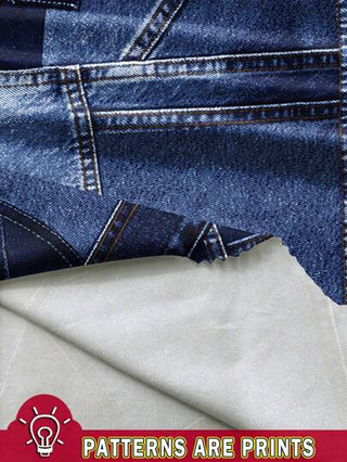 EZwear تنورة نسائية ذات تأثير جينز، ضيقة المقاس