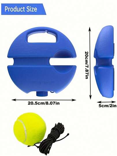 مجموعة 1 / 4 قطع من مدرب التنس. كرة تنس قفاز والحبل للممارسة - مثالي للمبتدئين - لتحسين مهارات التنس الخاصة بك في أي مكان وفي أي وقت!