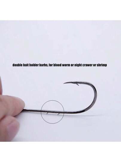 50 قطعة/الكثير من خطاطيف الصيد الذات الساق الطويلة لصيد الطعم الحي مع حافظ طعم مزدوج ، مصنوعة من فولاذ عالي الكربون مضاد للصدأ