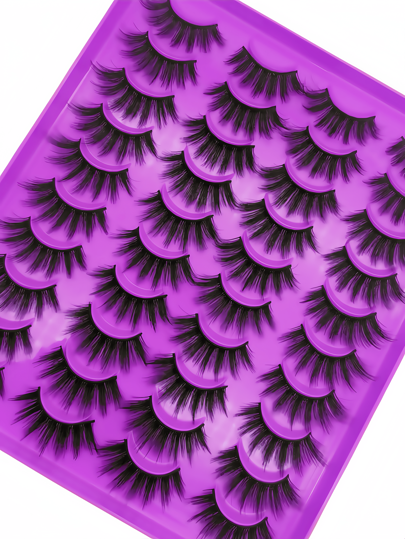 20 زوج من رموش مزيفة طبيعية وكثيفة الحجم، طويلة للغاية على شكل عين القطة، ناعمة وصديقة للبشرة - مجموعة أدوات رموش - مثالية للاستخدام اليومي والمناسبات الخاصة، غير مهيجة، قابلة لإعادة الاستخدام، مناسبة لجميع أشكال العيون