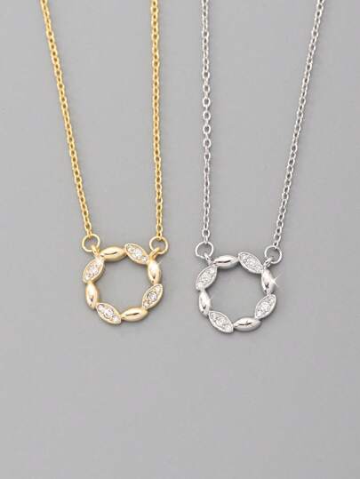 قلادة قلادة قلادة من الفضة الإسترليني عيار 925 بتصميم مبسط بشكل حلقة موبيوس ، قلادة أنيقة وعصرية للنساء