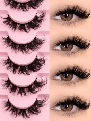 7 أزواج من رموش عين القطة الاصطناعية، رموش منك مزيفة ذات مظهر طبيعي وكثيفة وممتلئة، إطالة للرموش الاصطناعية الكاملة والطبيعية، ضروريات السفر وأدوات مكياج
