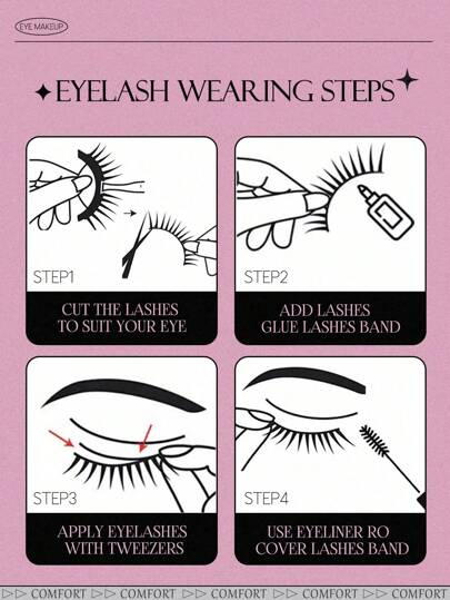 7 أزواج من رموش عين القطة الاصطناعية، رموش منك مزيفة ذات مظهر طبيعي وكثيفة وممتلئة، إطالة للرموش الاصطناعية الكاملة والطبيعية، ضروريات السفر وأدوات مكياج