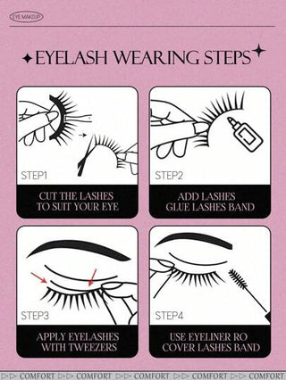 7 أزواج من رموش عين القطة الاصطناعية، رموش منك مزيفة ذات مظهر طبيعي وكثيفة وممتلئة، إطالة للرموش الاصطناعية الكاملة والطبيعية، ضروريات السفر وأدوات مكياج