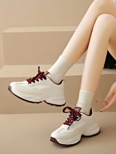 أحذية رياضية نسائية سميكة الوحدة، أحذية تنس خفيفة الوزن عصرية، أحذية رياضية سميكة وجميلة، أحذية تدريب متعددة الاستخدامات